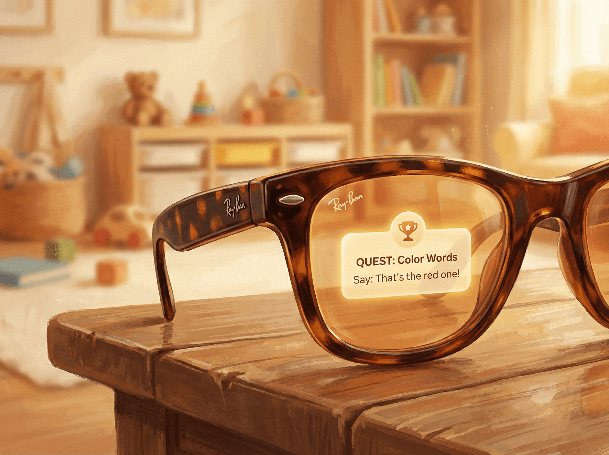 Meta Ray-Ban glasses with AR quest overlay